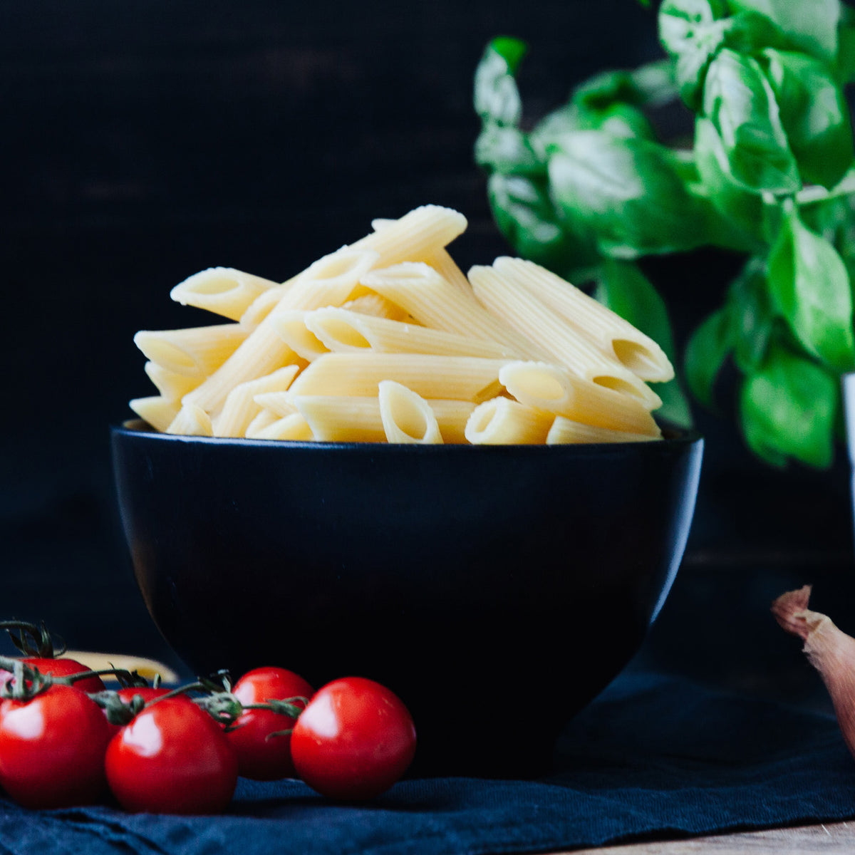 Gemüsepfanne Caponata mit Nudeln