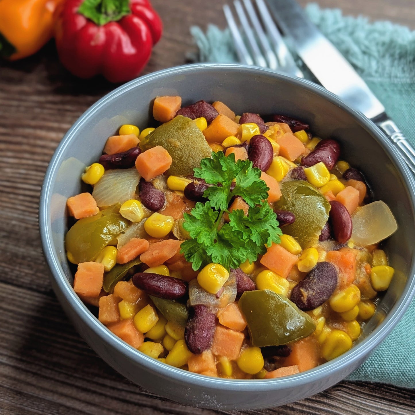 Mexikanische Süßkartoffel-Bohnenpfanne