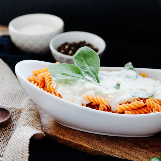 Blattspinat-Käsesauce mit getrockneten Tomaten