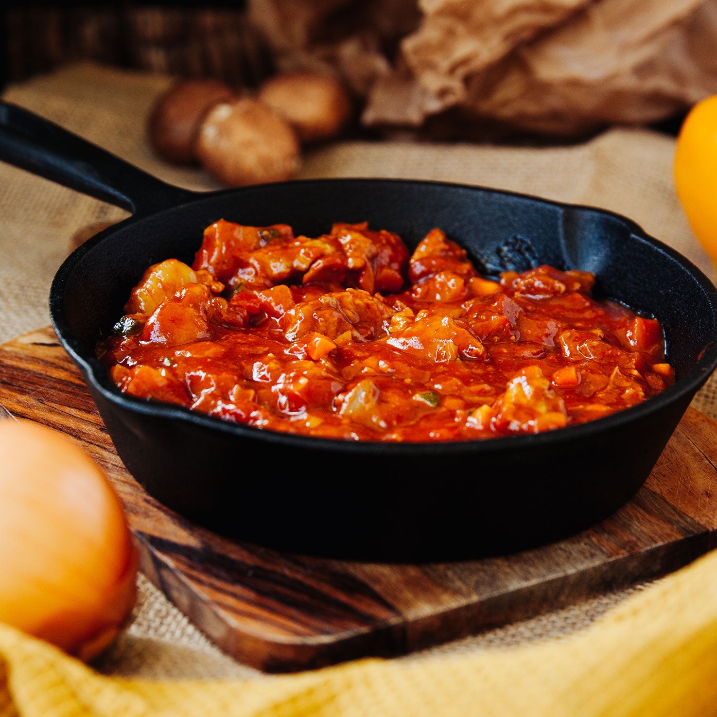 Schaschlikgulasch von der Pute